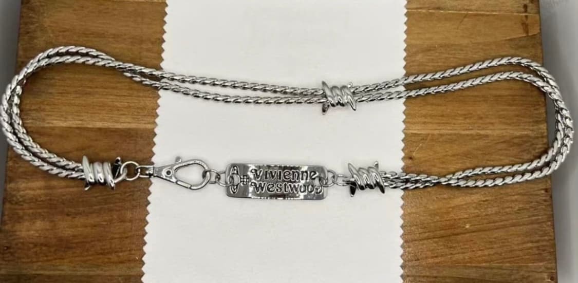 비비안웨스트우드 레터링 orb 각인 체인 초커 목걸이 상품이미지5