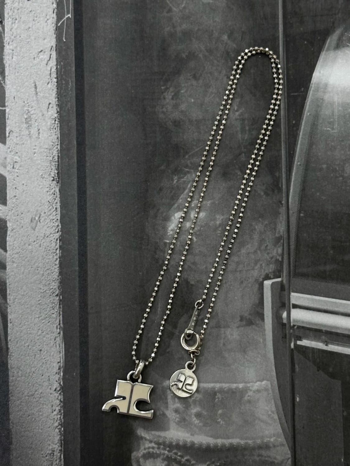 courreges / 꾸레쥬 실버 950 빅로고 목걸이  상품이미지4