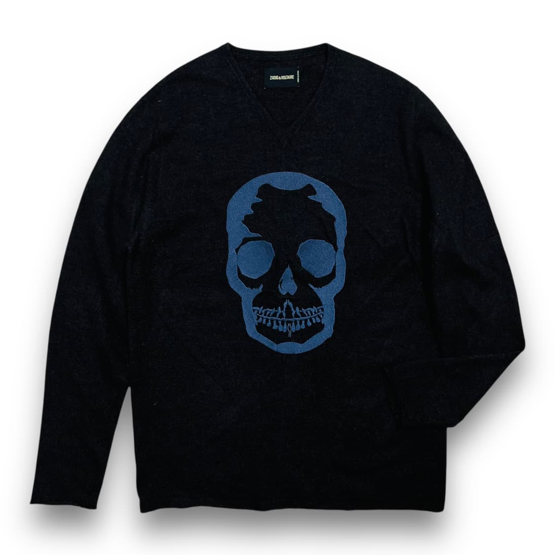 쟈딕 앤 볼테르 스컬 자수 메리노 울 브이넥 니트 상품이미지3