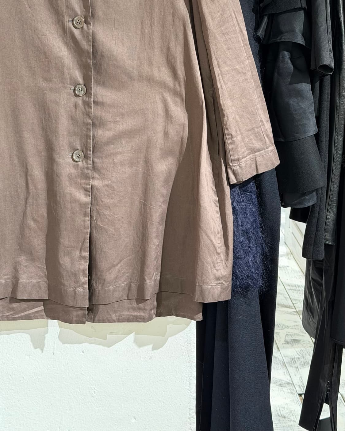 질샌더 브라운 코튼 루즈 스트레이트 핏 코트 상품이미지6