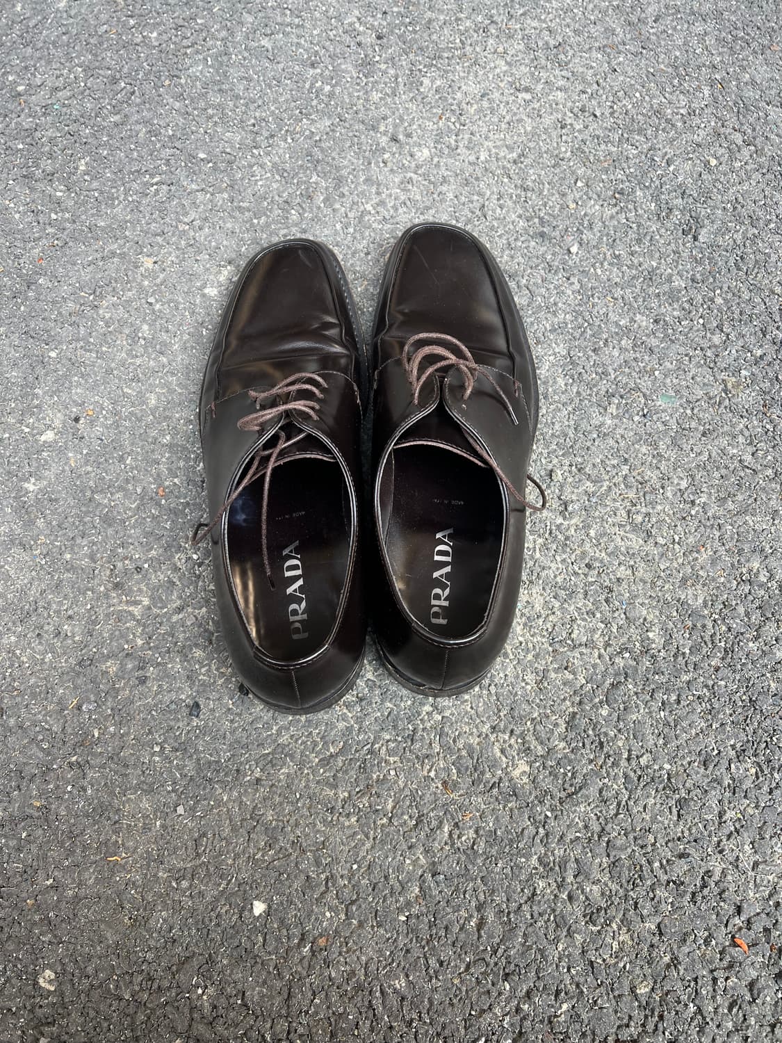 prada 브라운 세미 스퀘어토 더비 상품이미지3