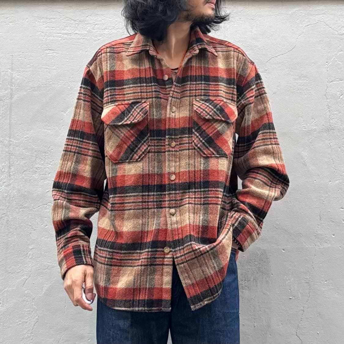 Fate 헤비 울 체크셔츠 상품이미지7