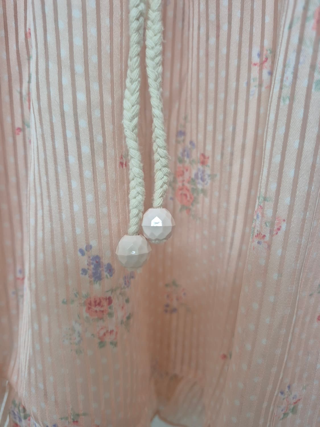 리즈리사 사몬핑크 잔꽃 스트라이프 블라우스 상품이미지7