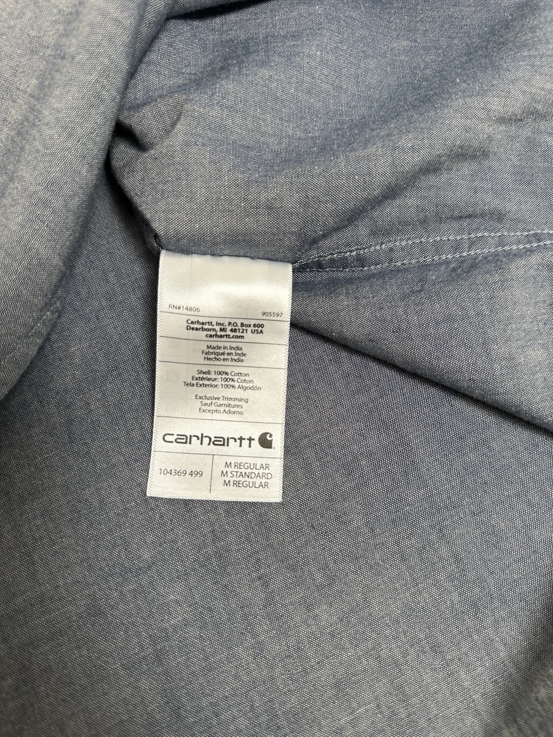 칼하트 CARHARTT 루즈핏 투포켓 샴브레이 데님 반팔셔츠 상품이미지5