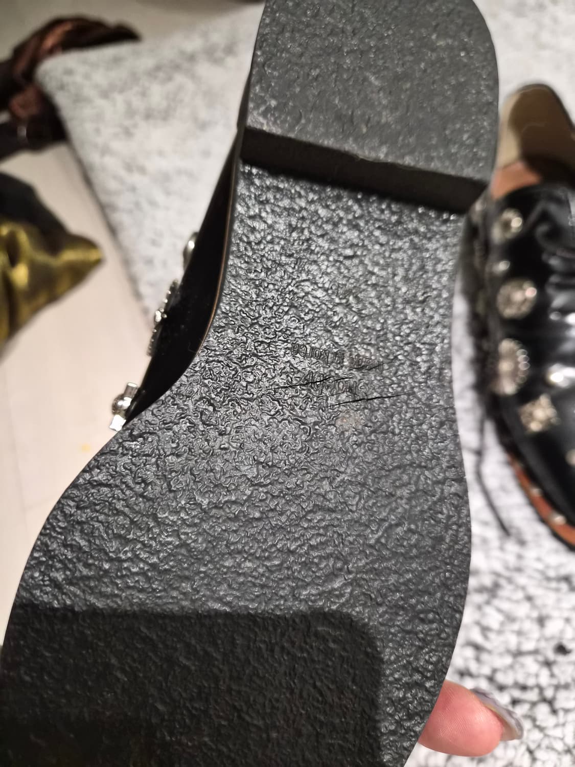 리얼 핸드메이드 스터드 장식 옥스포드화 상품이미지5