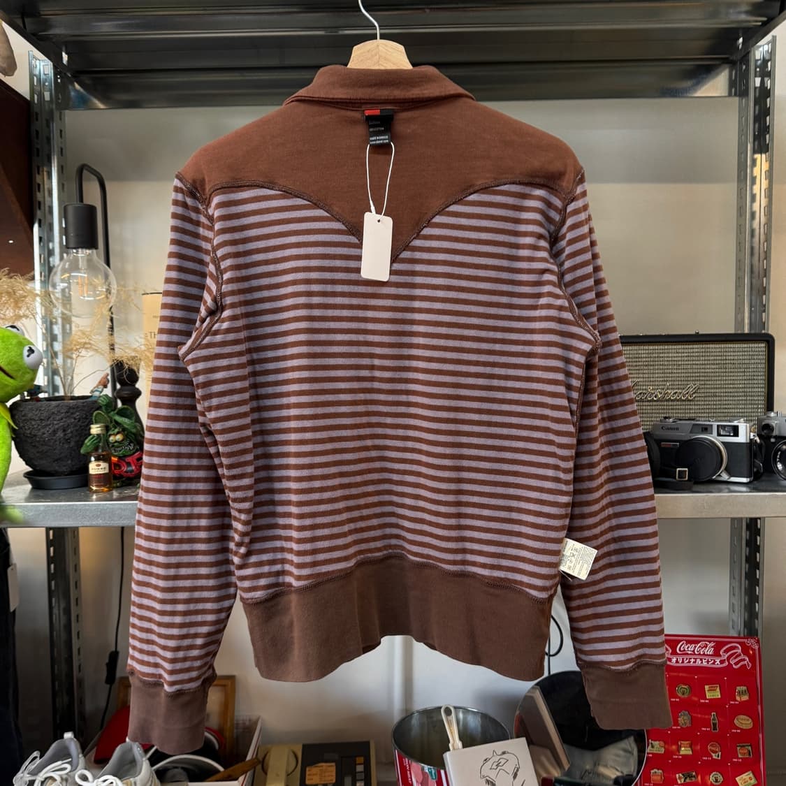 디젤 리버서블 요크 퍼플 브라운 스트라이프 카라넥 롱 슬리브 상품이미지7