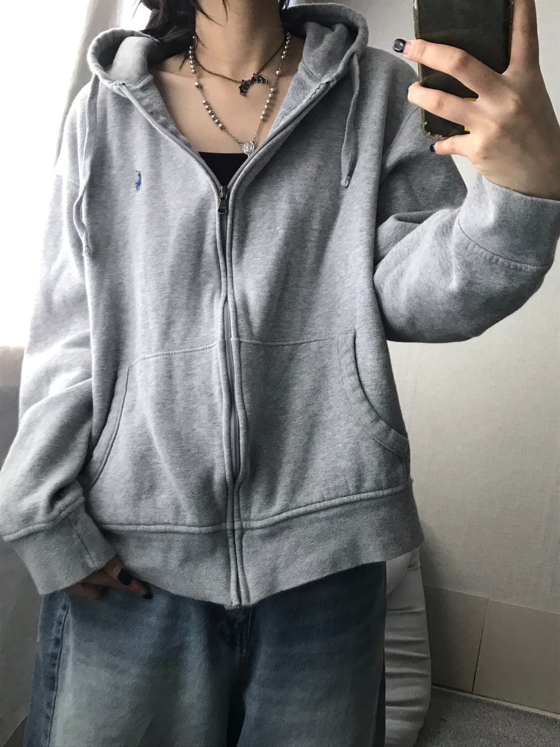 폴로 그레이 후드집업 상품이미지6