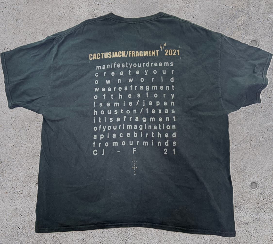 [XXL] 트래비스 스캇 캑터스잭 프라그먼트 티셔츠 블랙 상품이미지2