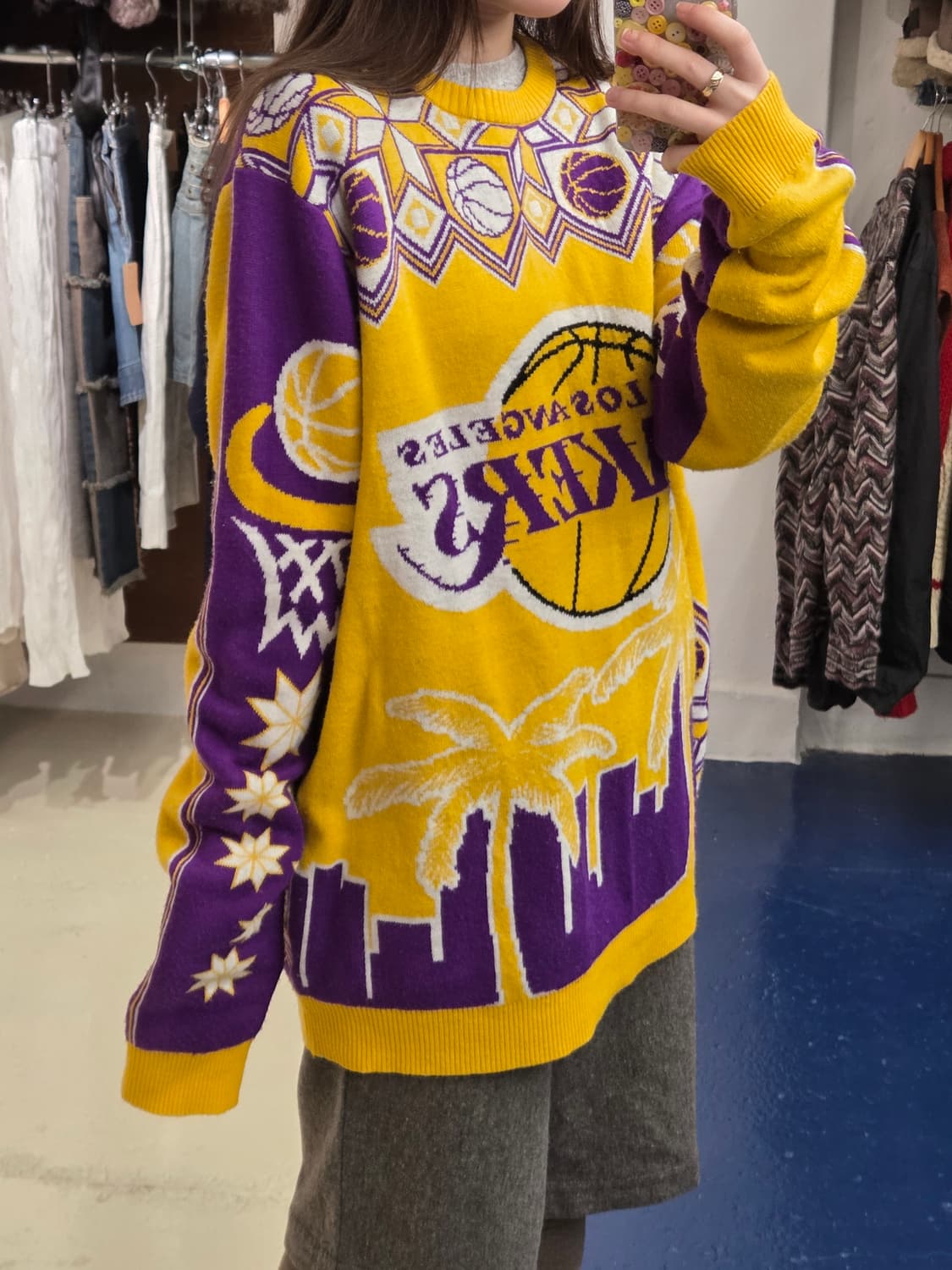 Lakers 레이커스 힙합 올드스쿨 니트 상품이미지2