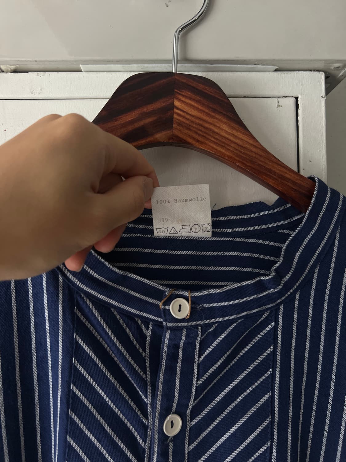 [2XL]80's 프렌치 빈티지 와바시 헨리넥 셔츠 상품이미지3