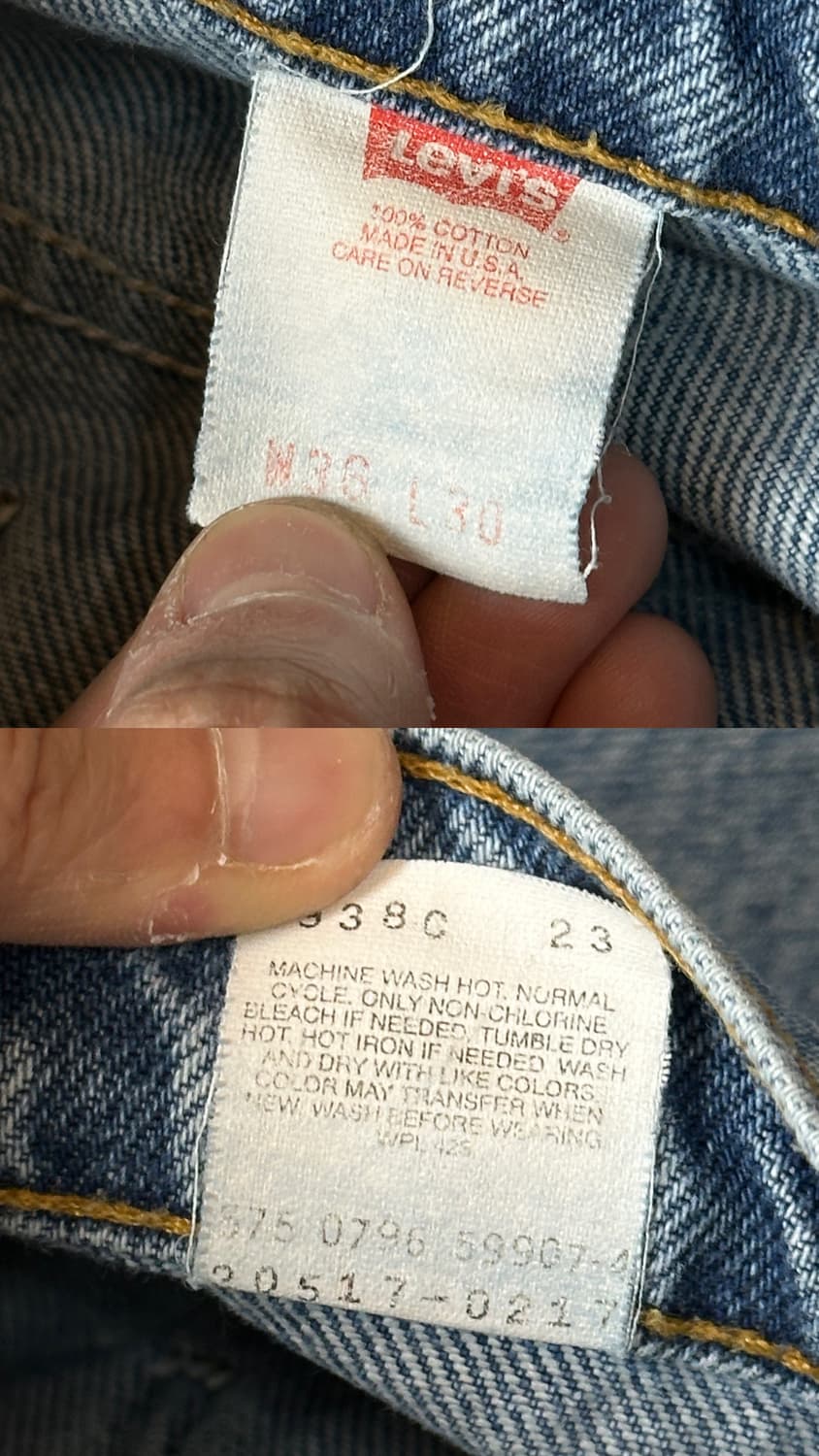 90's USA Made 빈티지 리바이스 517 부츠컷 연청 상품이미지10