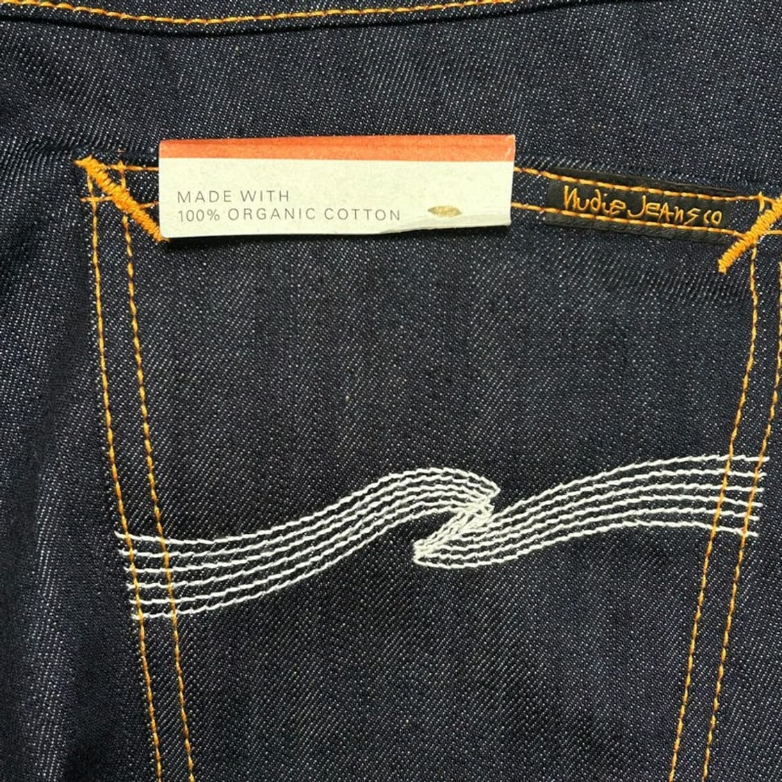 [새상품] 누디진 쌩지 씬핀 드라이 에크루 엠보 데님팬츠 W30 L32 상품이미지4