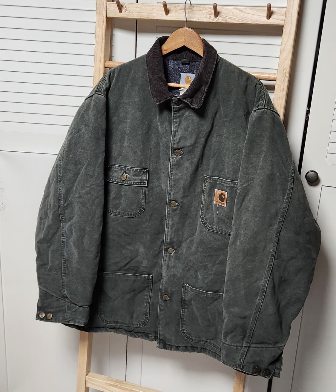 칼하트 C02 MOS 모스그린 4포켓 워크 카라 자켓 상품이미지2