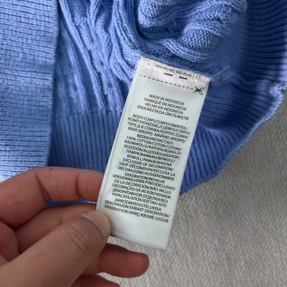 W 95 폴로랄프로렌 스카이블루 꽈배기 가디건 상품이미지6