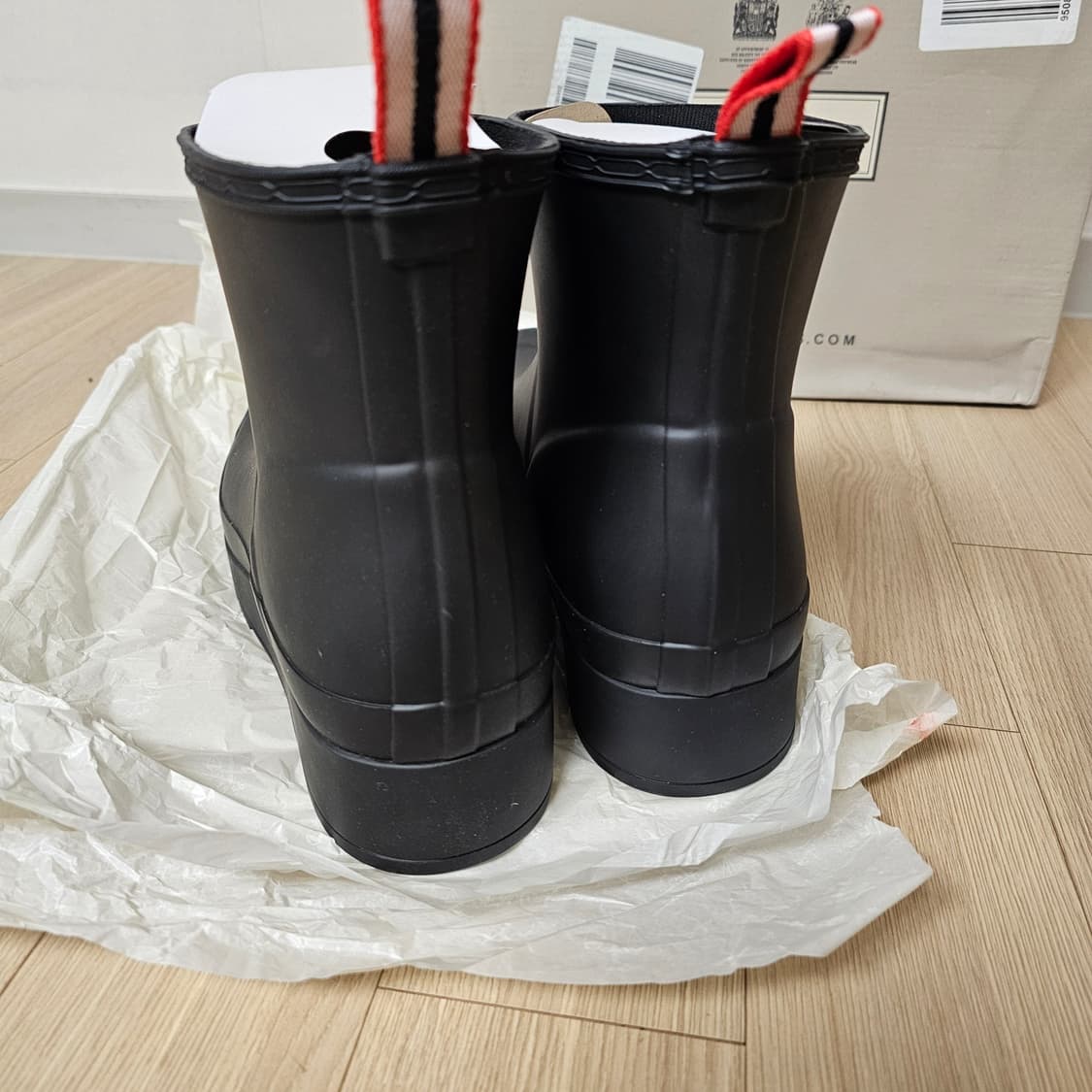 280 새제품) 헌터 플레이 쇼트 레인 부츠 장화 방한화 블랙 상품이미지3