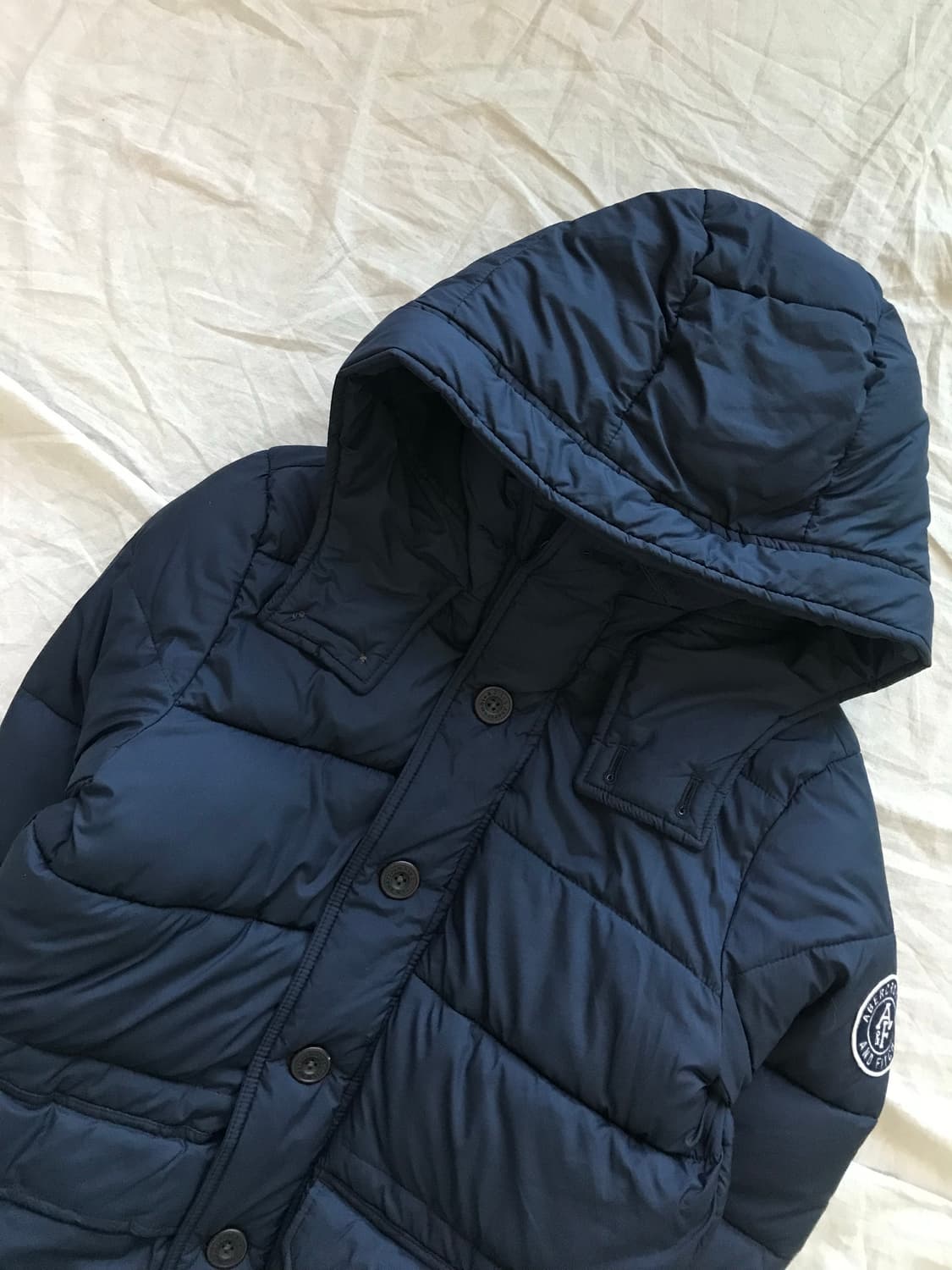 아베크롬비 패치 로고 네이비 후드 패딩 상품이미지6