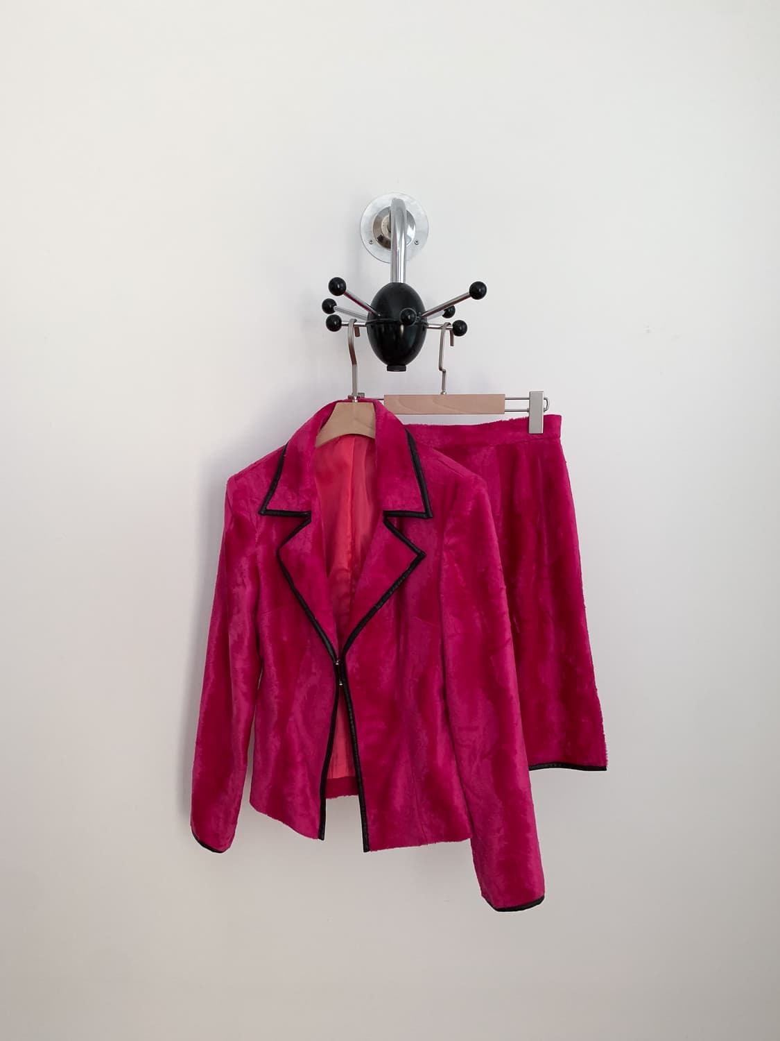 핑크 퍼 블레이저 스커트 셋업 90/25  상품이미지5