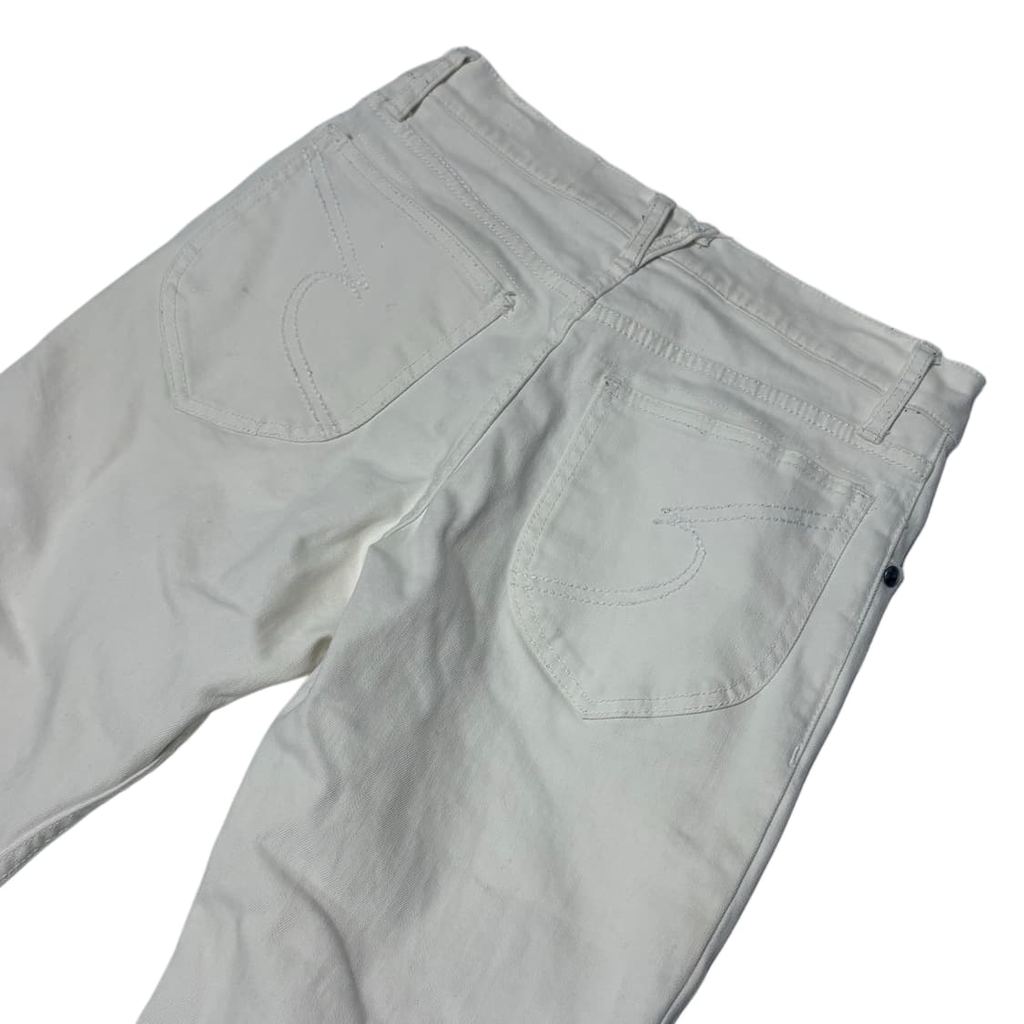 Semantic design white curved pants 상품이미지5