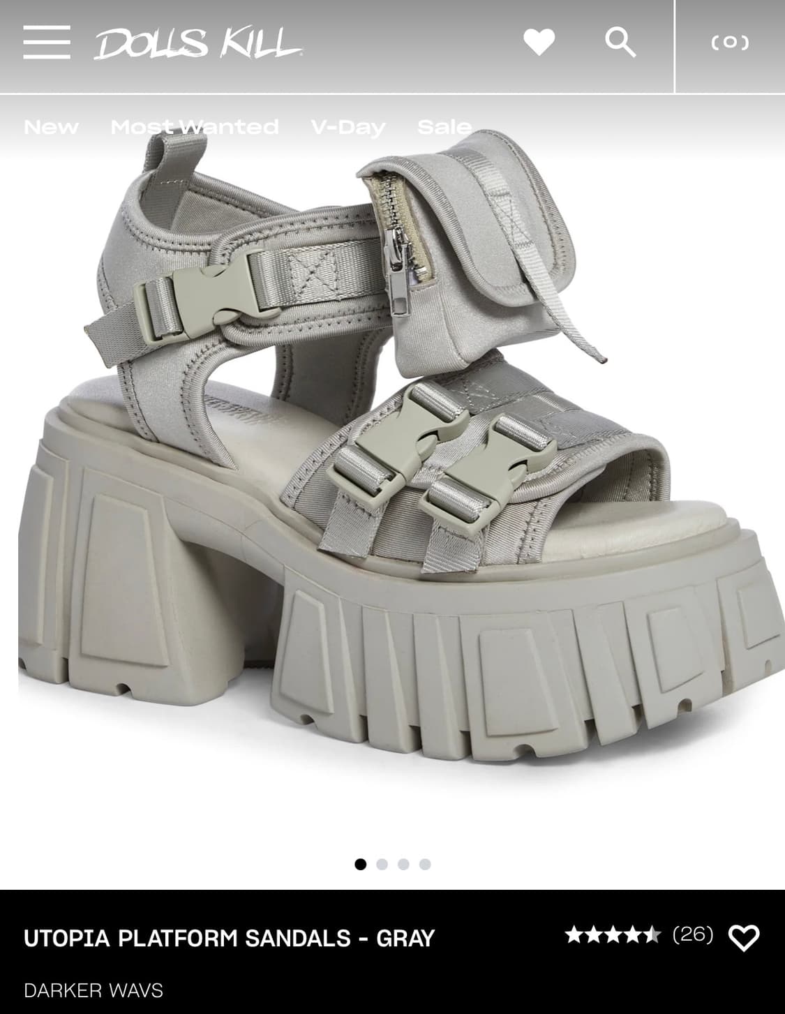 ((새상품)) 돌스킬 DOLLSKILL 유토피아 플랫폼 샌들 그레이 상품이미지5