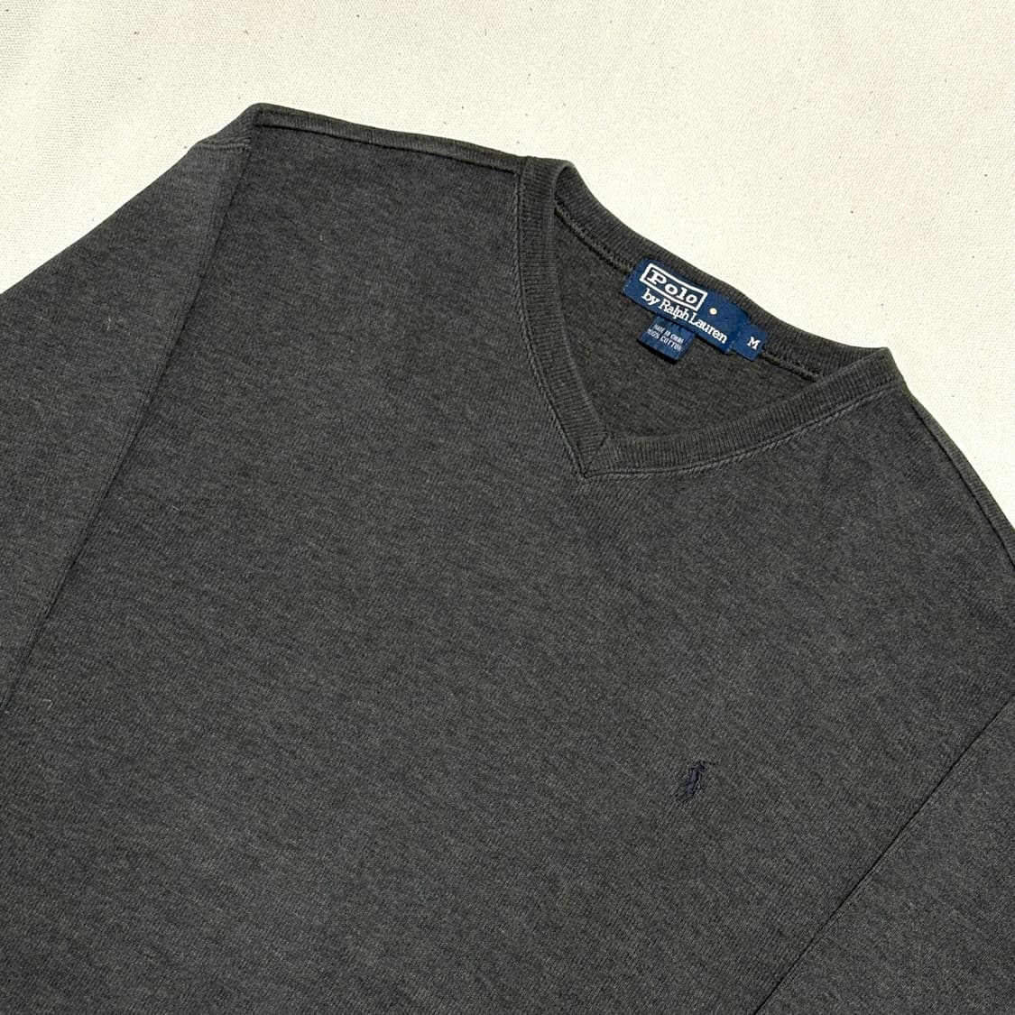 M 폴로랄프로렌 챠콜 코튼 브이넥 맨투맨 상품이미지1