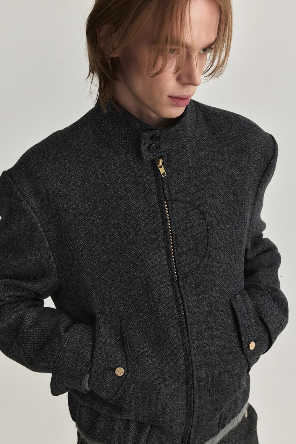 웨이비니스 25fw Arc Cut 해링턴 차콜 2 새상품 상품이미지2