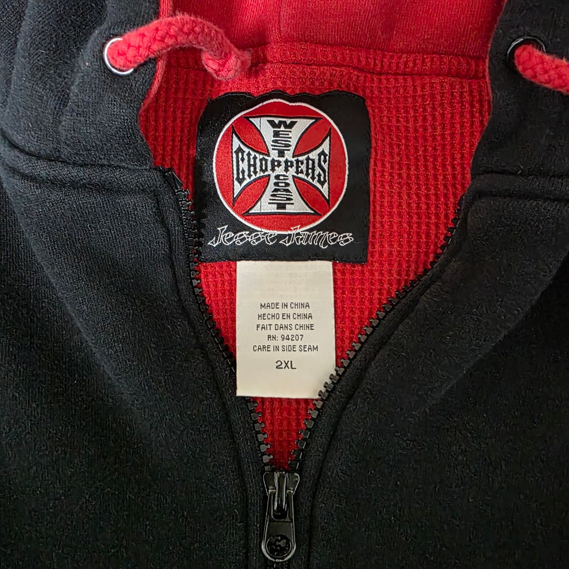 [XXL] 빈티지 웨스트코스트차퍼스 더블페이스 써멀 후드집업 블랙 상품이미지9