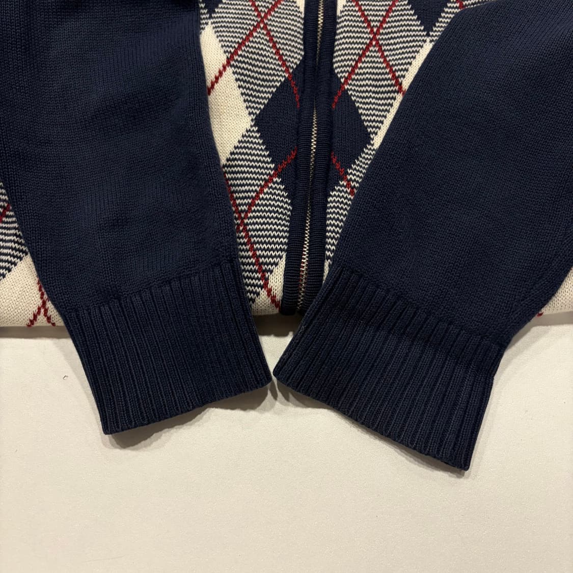 [S] 타미힐피거 아가일 니트 집업 가디건 D706 상품이미지7