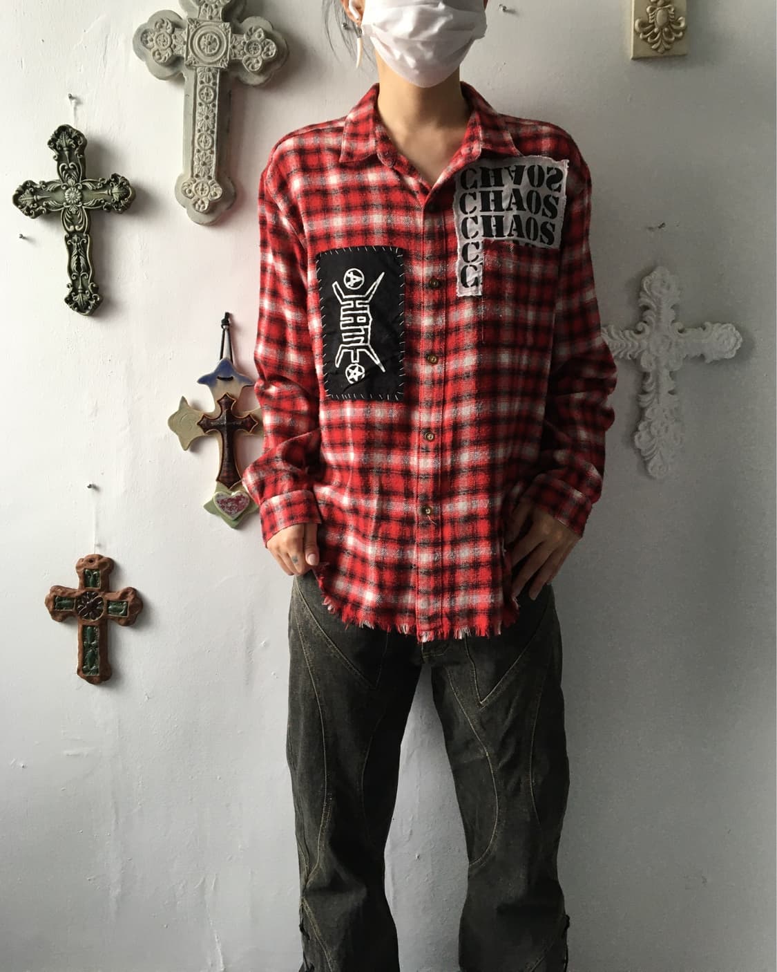 Patch point check pattern shirt 상품이미지7