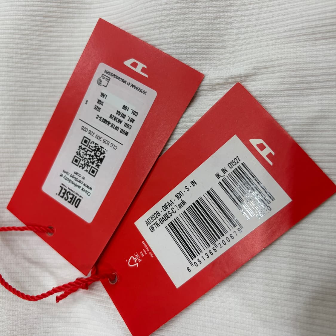 DIESEL 디젤 BABES C TANK 탱크 나시 S 상품이미지5