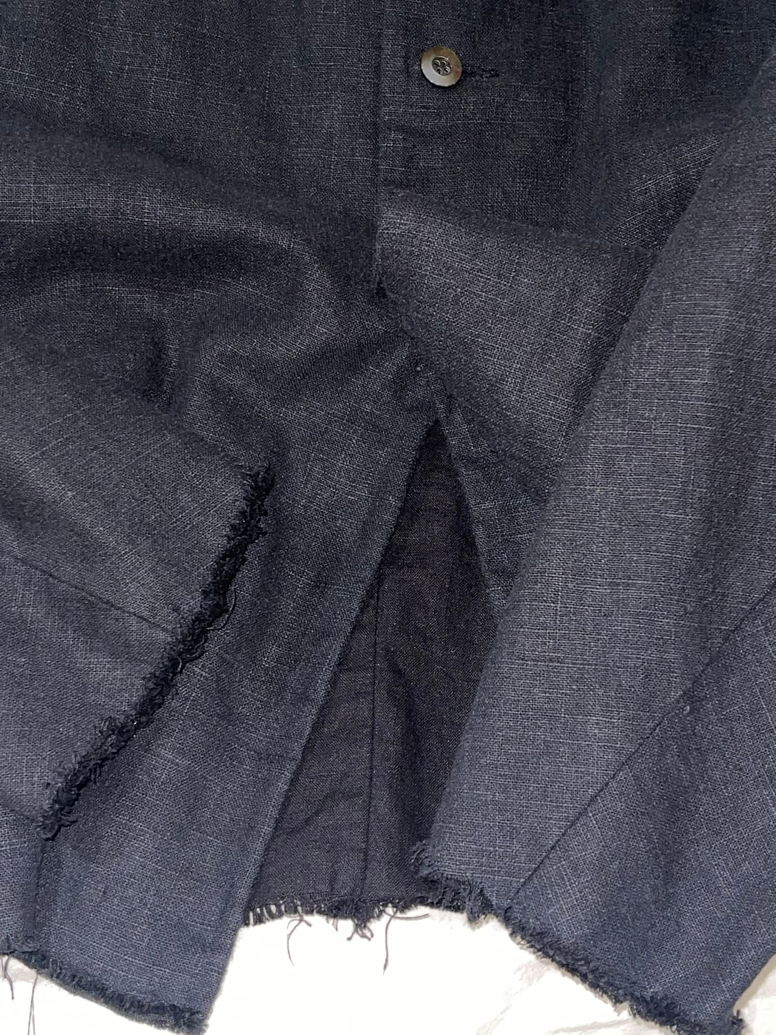 Raw Cut Linen Shirts Black (Tailor Made) 상품이미지5