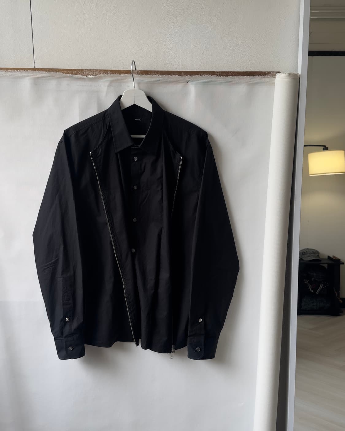 [DIESEL] black shirts layered zip-up 상품이미지5