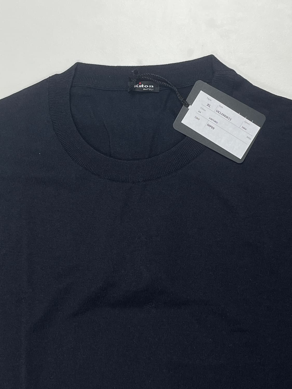 키톤 KITON 울100% 니트 스웨터 XL 네이비(새상품) 상품이미지2
