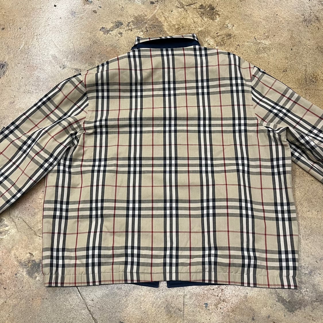 [정품] 버버리 체크 패턴 집업 네이비 양면 자켓 b17 상품이미지4