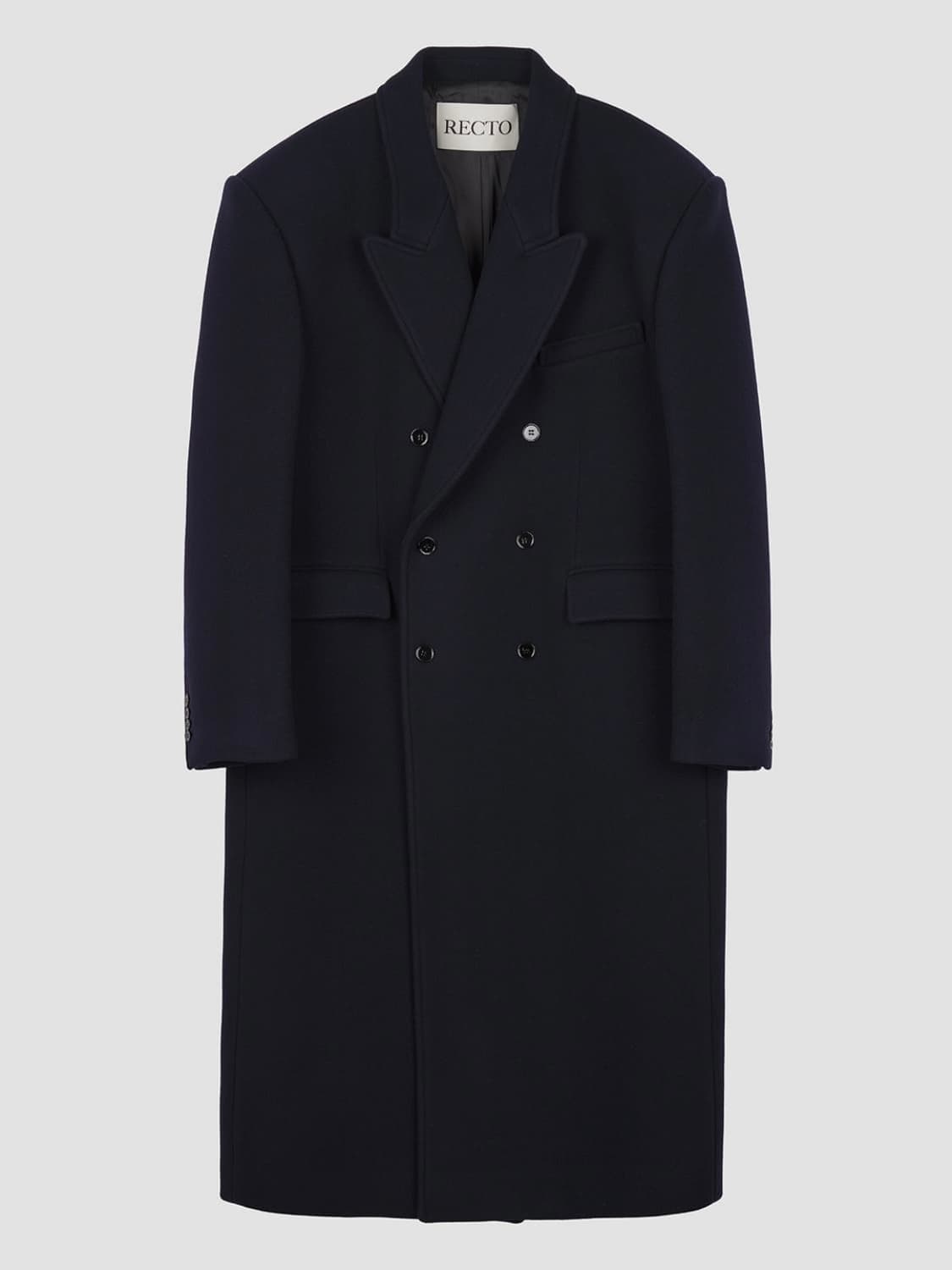 [L] 렉토 로버펠트 더블 코트 네이비 상품이미지6