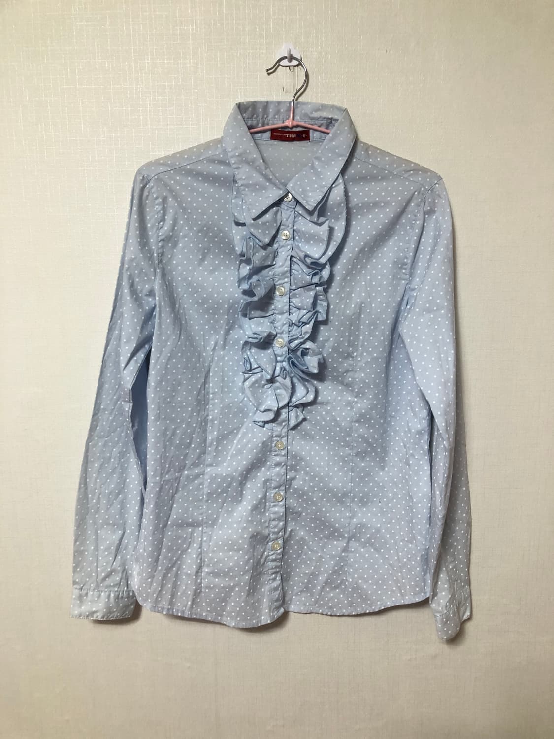 Sky Blue Dot Frill Shirts 상품이미지1