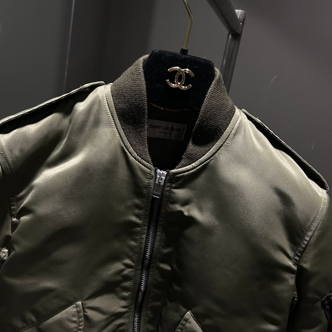 생로랑 카키 봄버자켓 상품이미지2