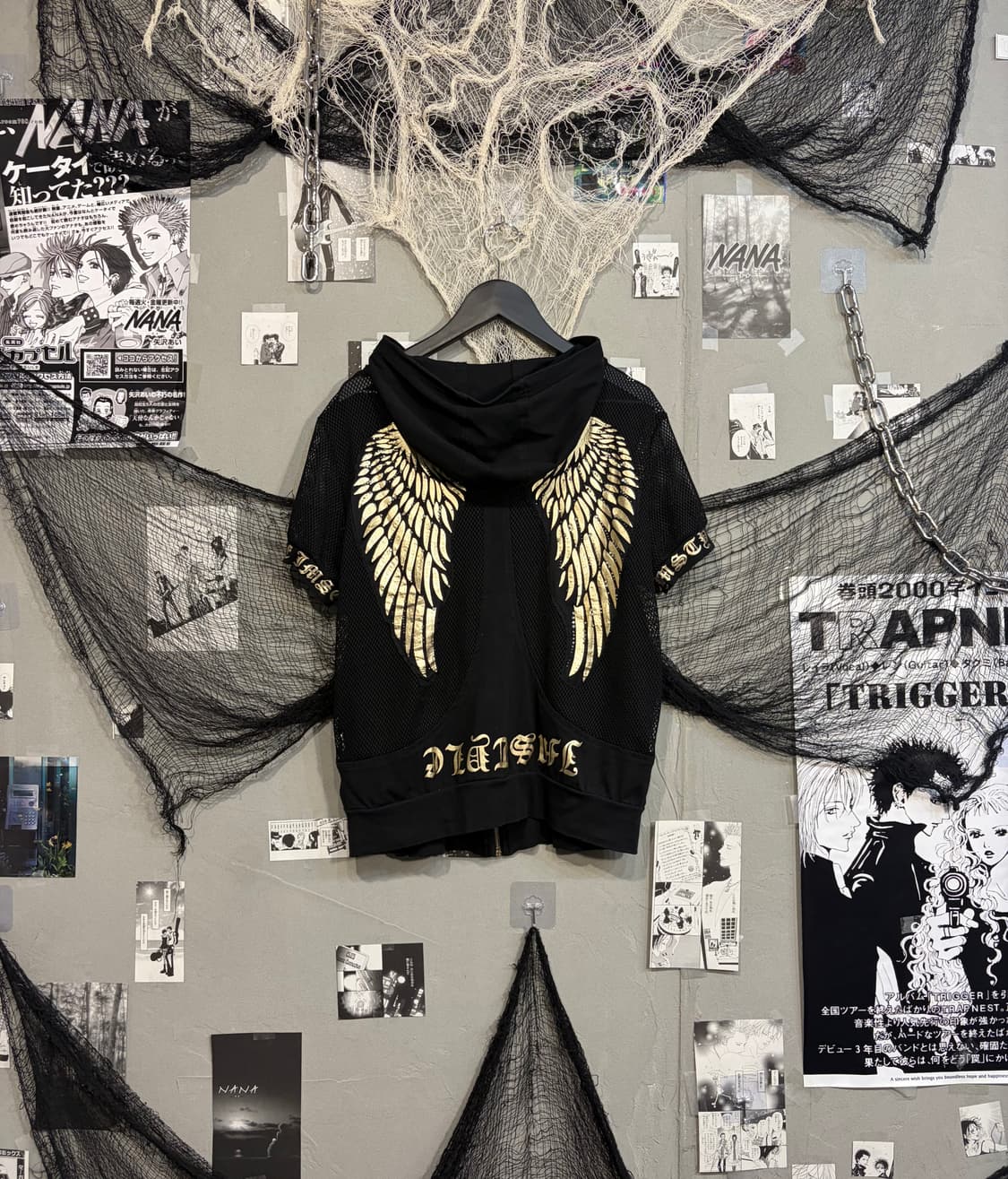Gothic mesh wing lettering hood zip up 상품이미지6