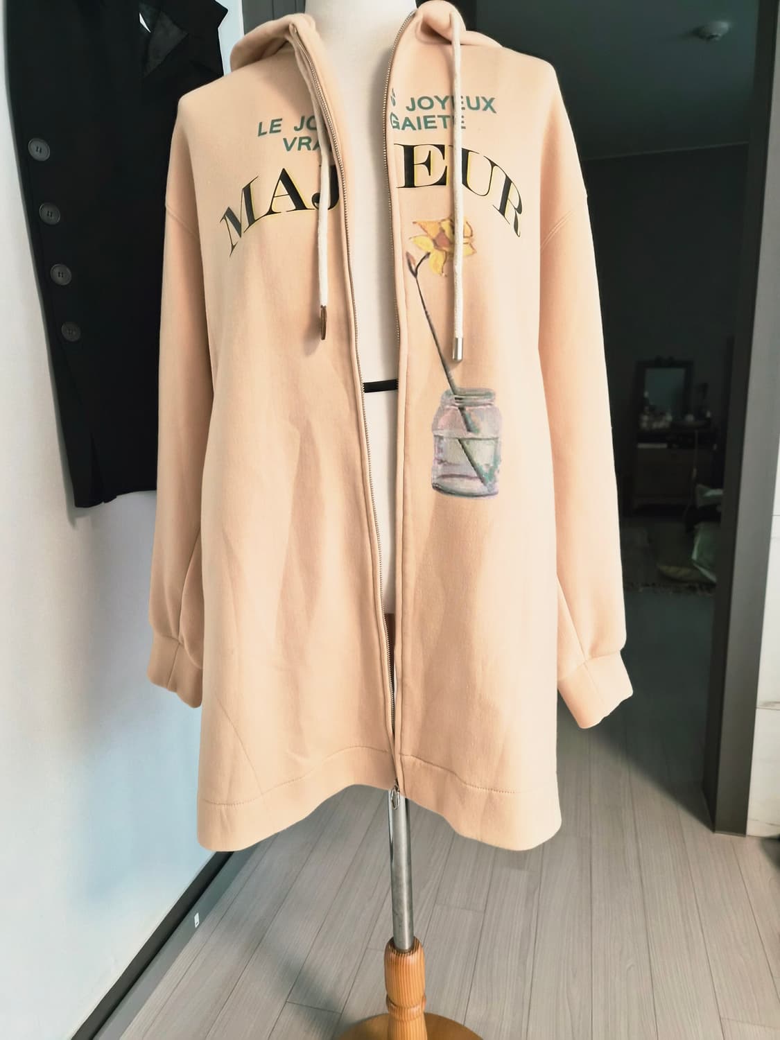 듀엘(DEWL) 루즈핏 레터링 후드 집업 (66/상태최상) 상품이미지3