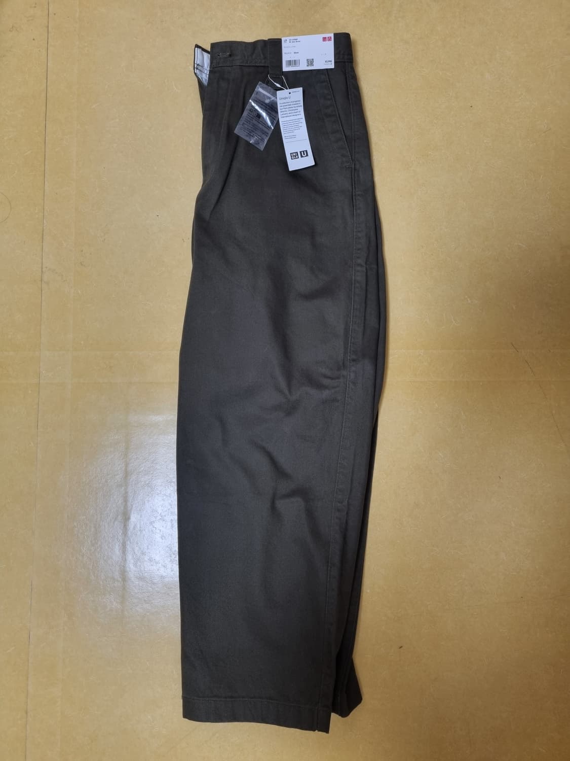 유니클로 U 와이드 치노 38 다크브라운 82 새상품 상품이미지1