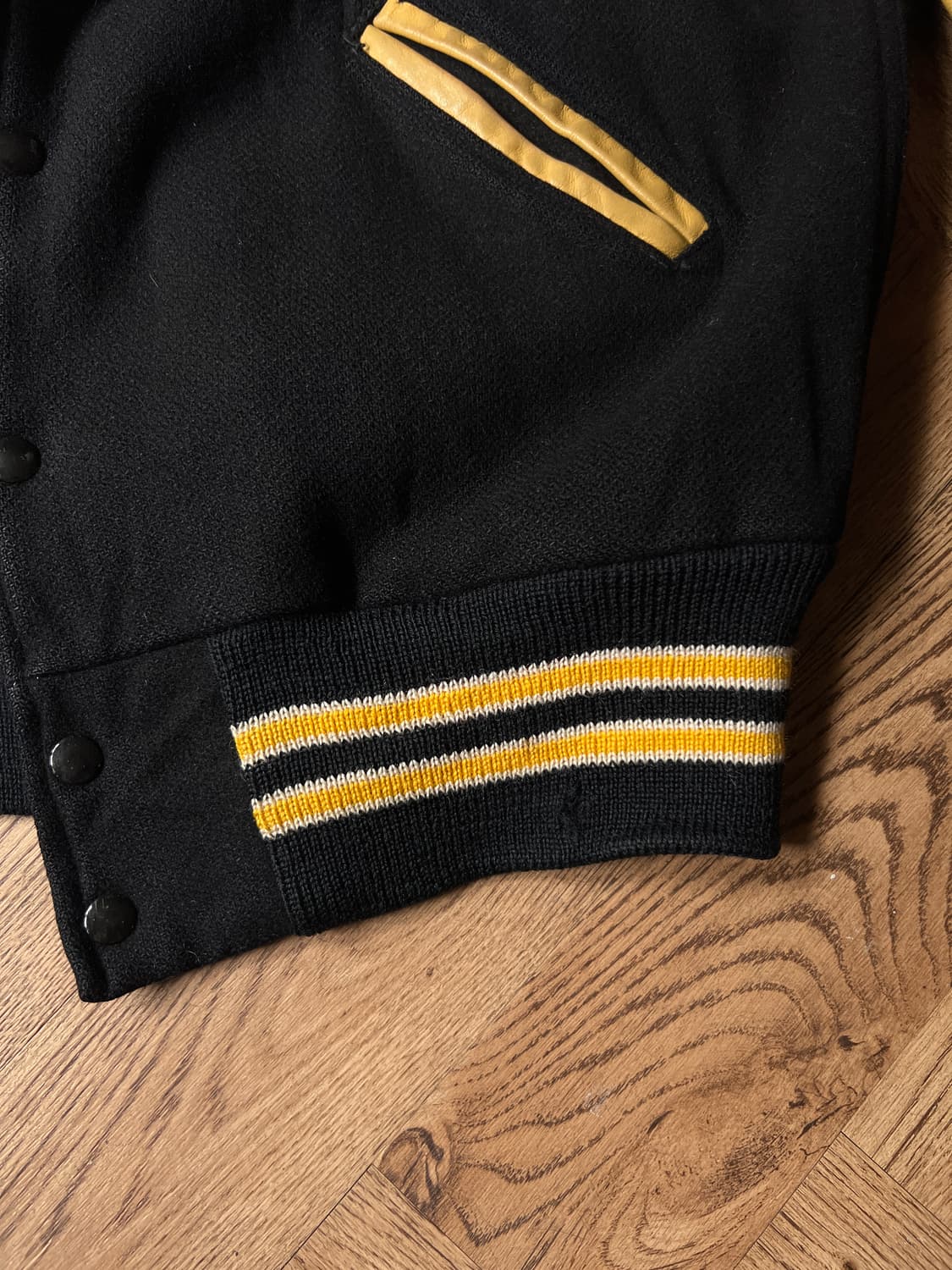 [L]90's USA 빈티지 울 레더 RUGBY 바시티 자켓 상품이미지7