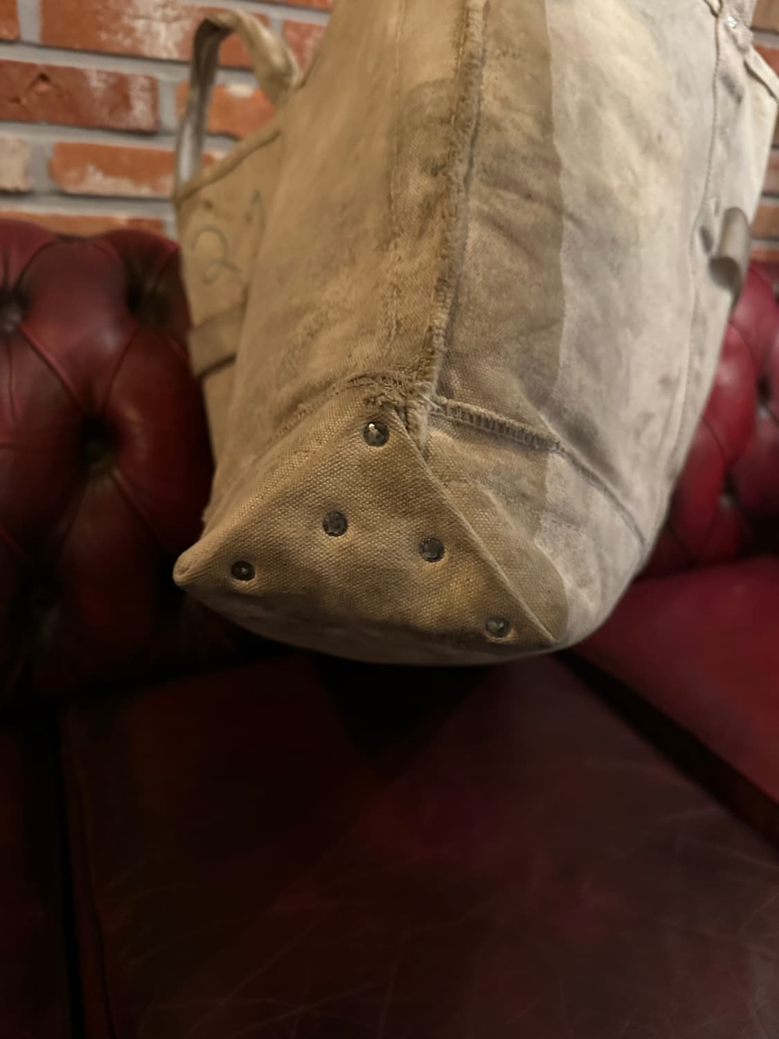 50s USA Vintage Canvas Coal Bag 상품이미지4