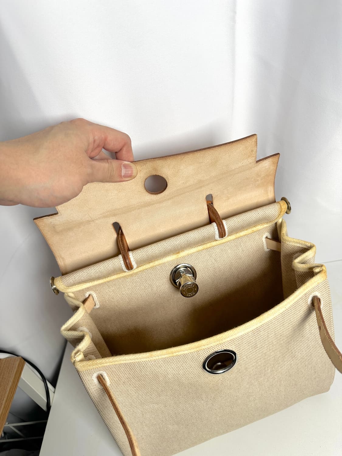 에르메스 에르백 캔버스 레더 핸드백 28 상품이미지8