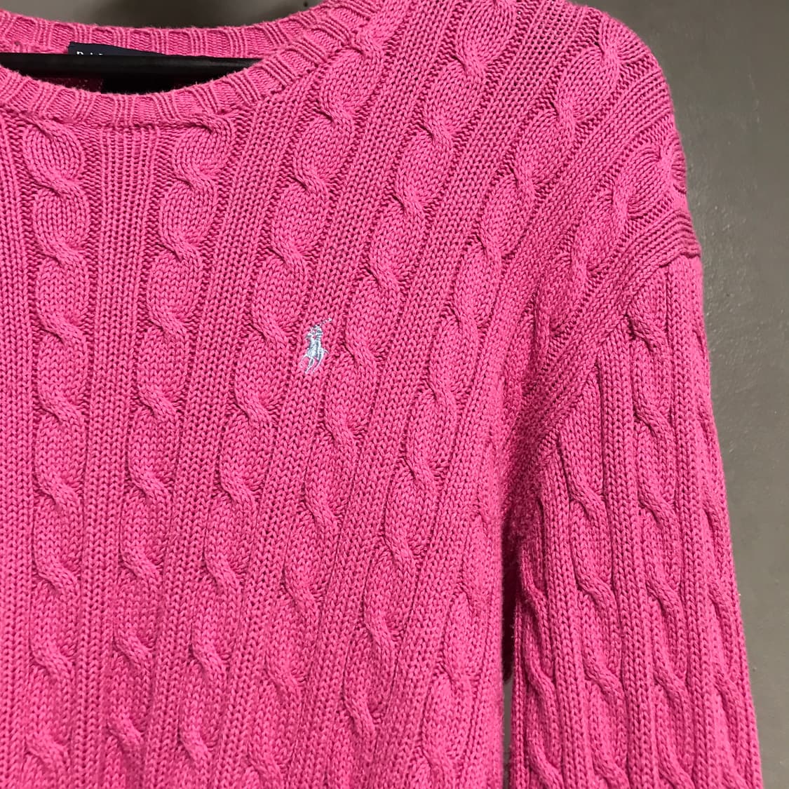 폴로 랄프로렌 케이블 니트 핑크 L 상품이미지4