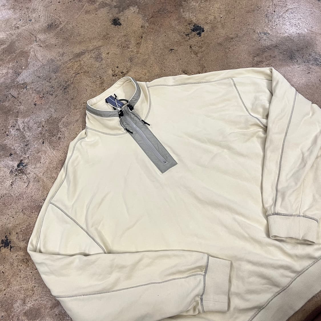 [정품/L] 언어펙티드 아이보리 하프집업 맨투맨 b19 상품이미지1