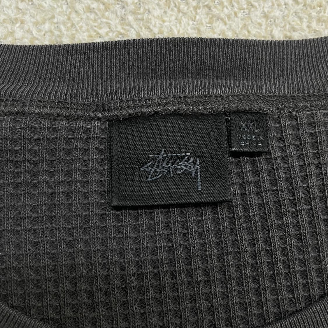 스투시 Stussy 베이직 스탁 써멀 롱슬리브 워시드블랙 상품이미지5