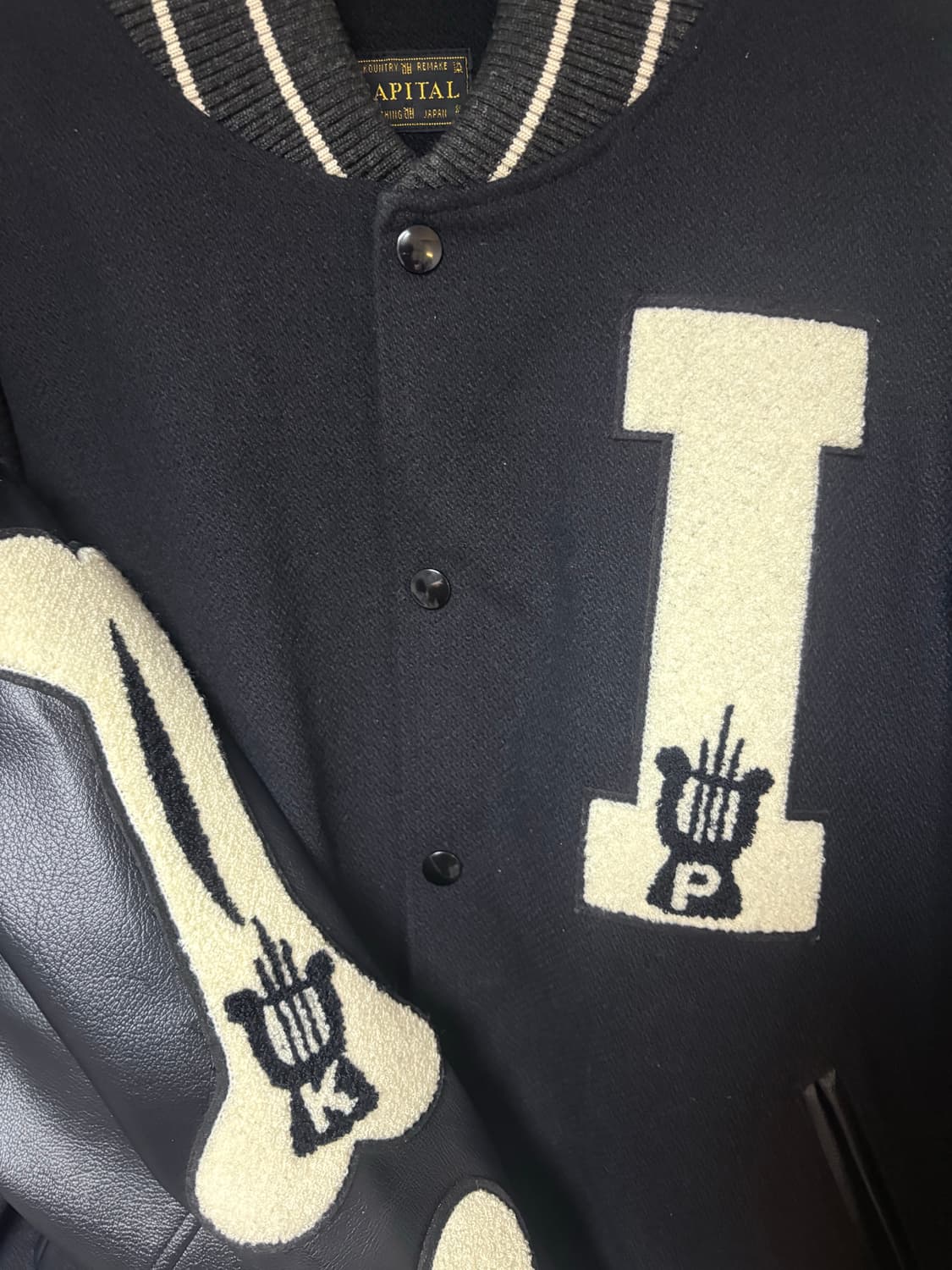 캐피탈 울 아이파이브 바시티 자켓 블랙 3 사이즈 최상급 상태 상품이미지6