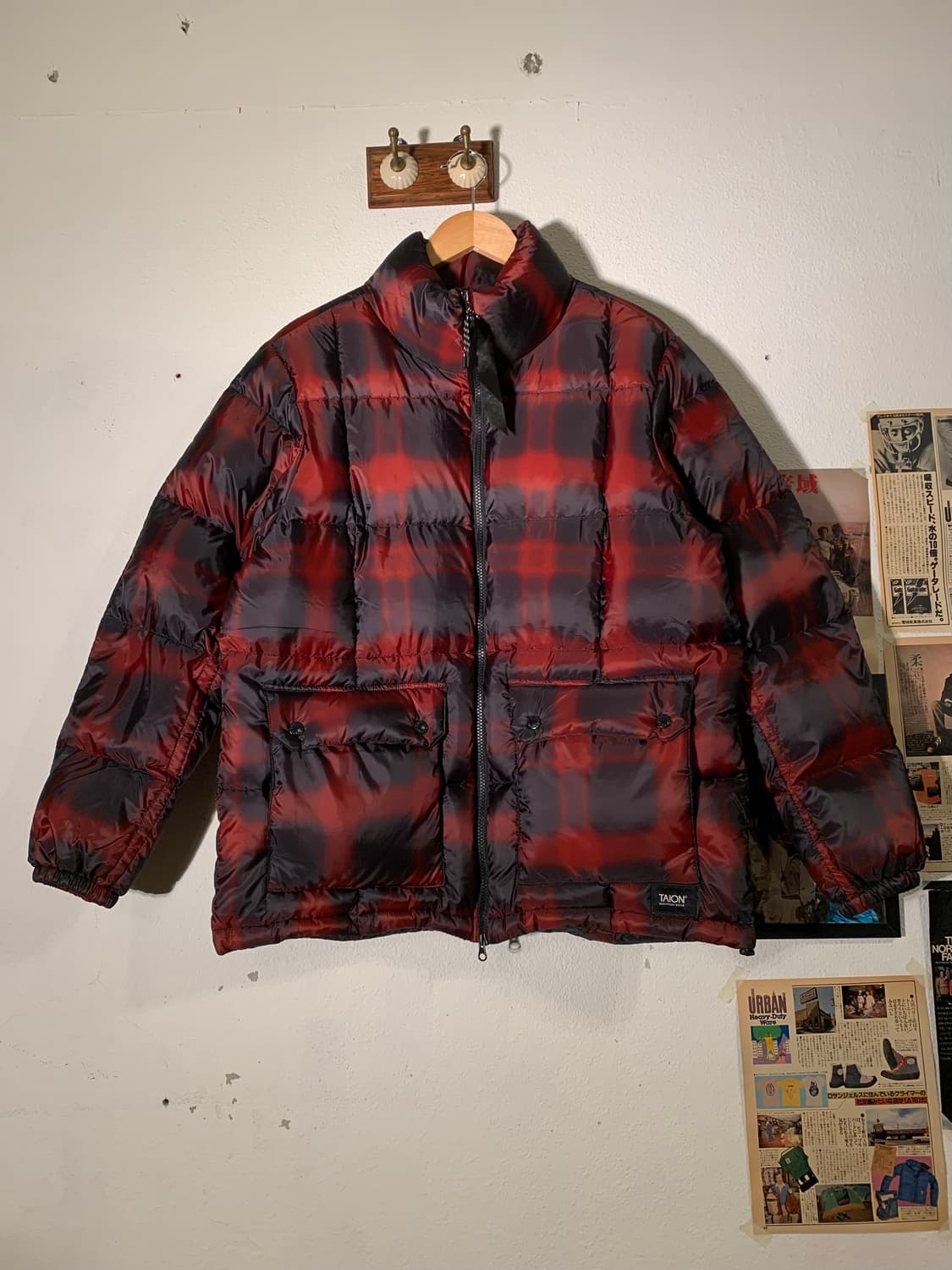 타이온 옴브레 체크 패딩 상품이미지1