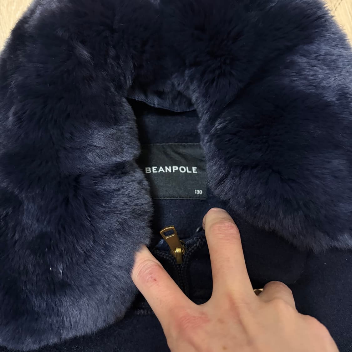 빈폴 키즈 토끼퍼 카라 금장 코트 130  상품이미지6