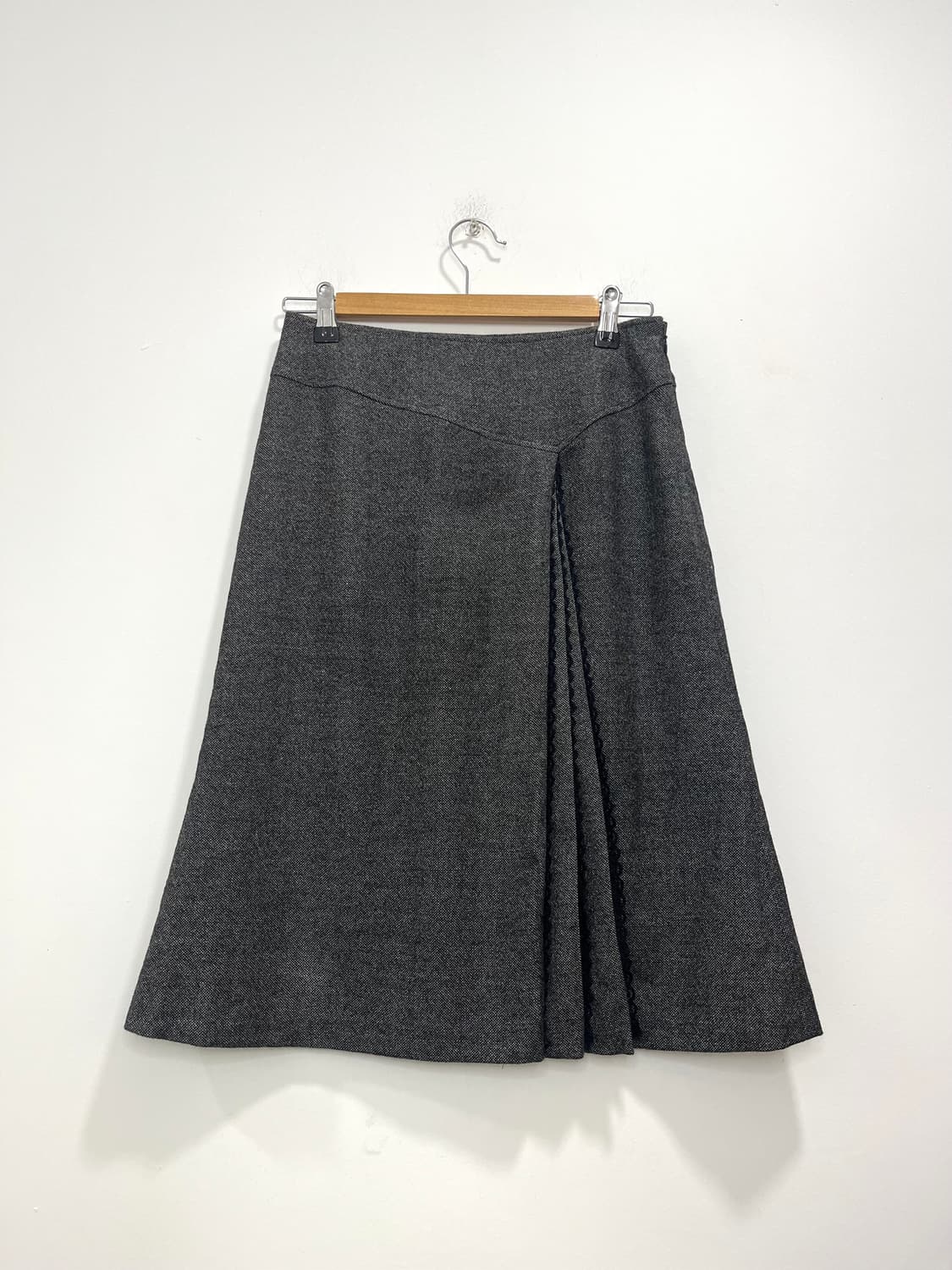 일본 빈티지 레이스 레이어드 플리츠 미디스커트  상품이미지1