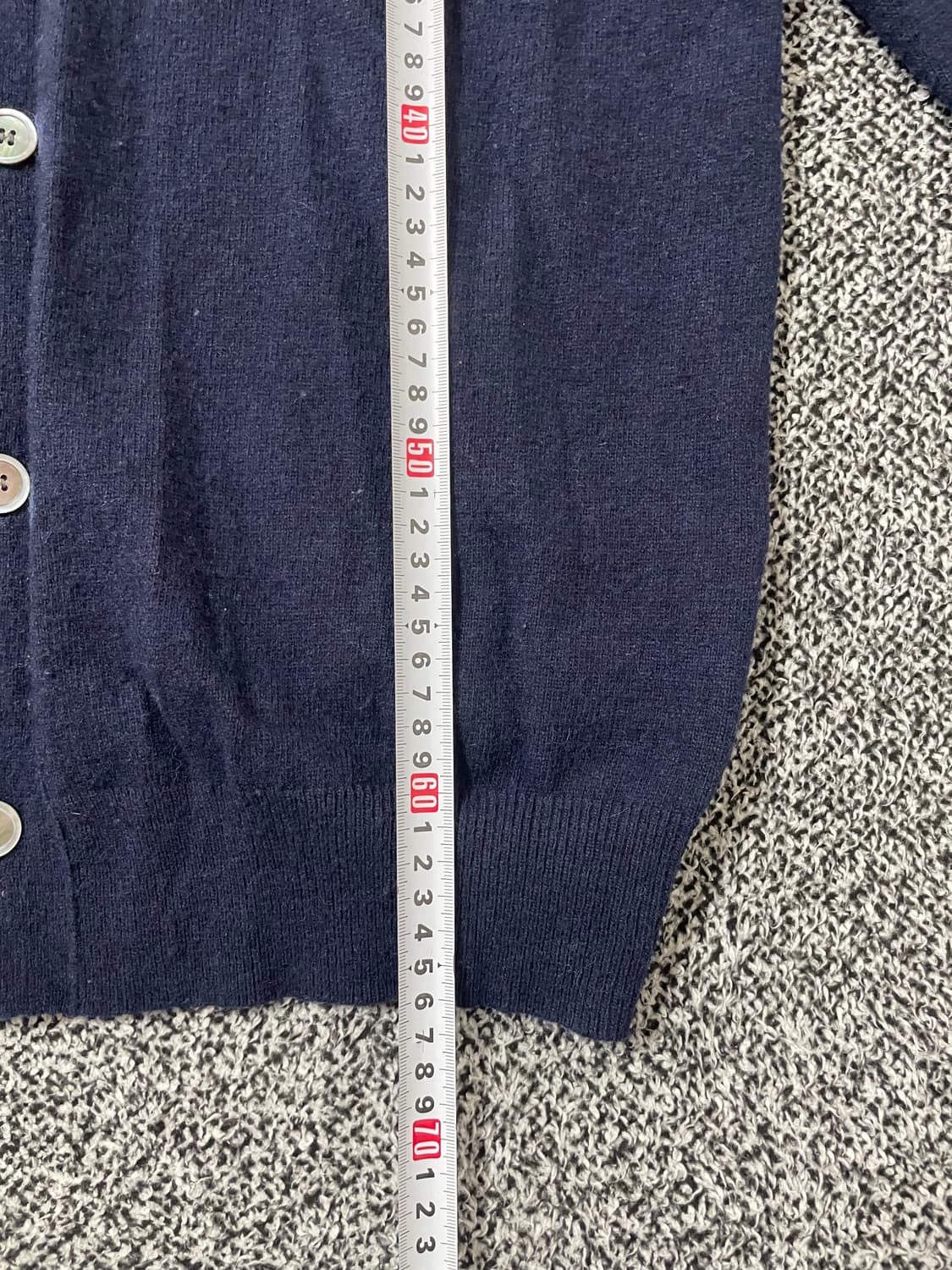 빈티지9. 꼼데가르송 플레이 블랙 하트 울 니트 가디건 네이비 상품이미지6